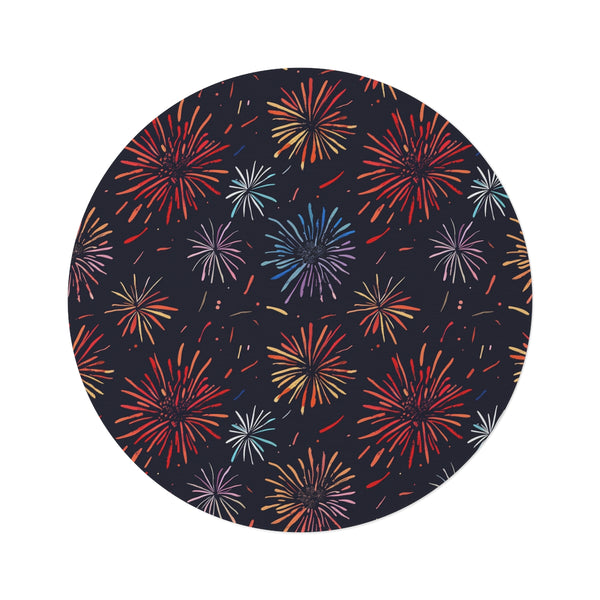 "Vibrant Celebratory Round Rug"