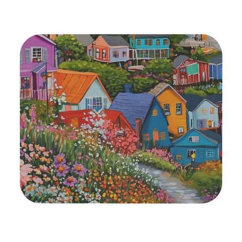 Vibrant Coastal Town Mouse Pad