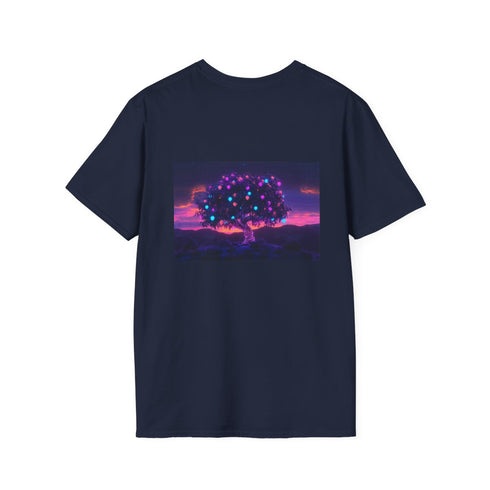 Vibrant Cyber Tree Neon T-Shirt