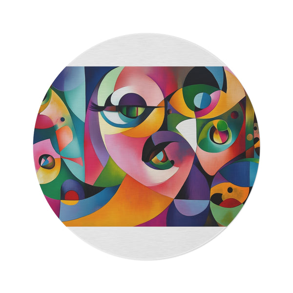 "Vibrant Emotion Burst Round Rug"