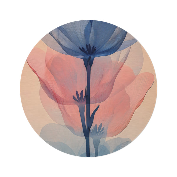 "Vibrant Freesia Flower Round Rug"