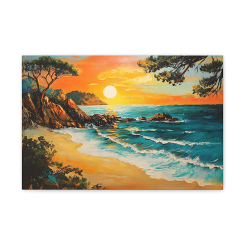 "Vibrant Orange Sunset in Corsica"