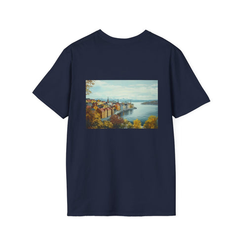 Vibrant Oslo Norway Skyline Tee