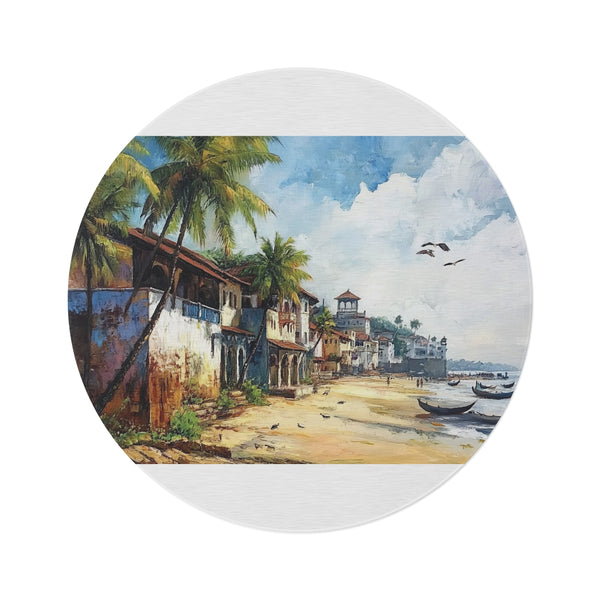 "Vibrant Panaji Goa Round Rug"