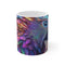 Vibrant Parrot Fractal Feather Mug