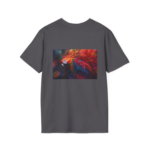 Vibrant Parrot Fractal Feathers T-Shirt