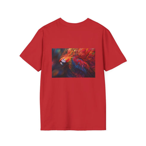 Vibrant Parrot Fractal Feathers T-Shirt
