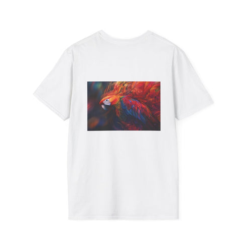 Vibrant Parrot Fractal Feathers T-Shirt