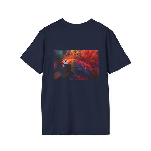 Vibrant Parrot Fractal Feathers T-Shirt