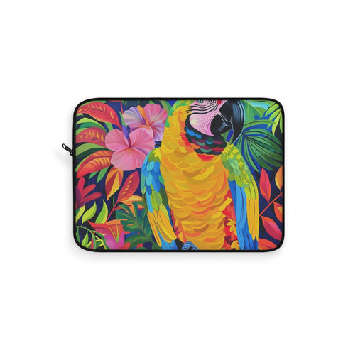 "Vibrant Parrot Laptop Sleeve: Stand out in style!"