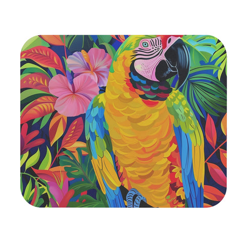 Vibrant Parrot Paradise Mouse Pad