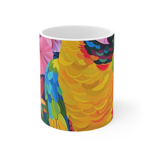 "Vibrant Parrot Paradise Mug"