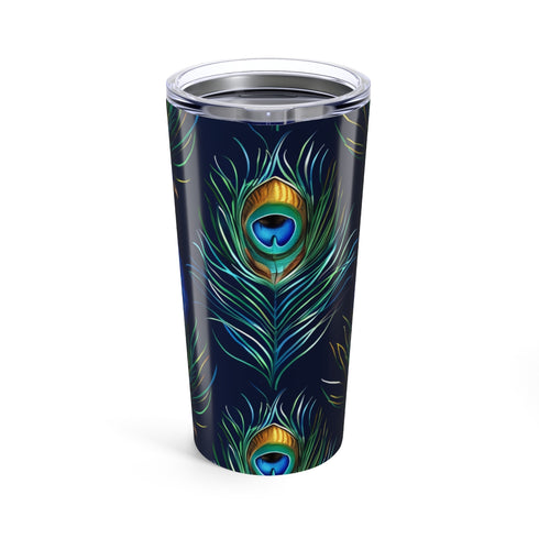 Vibrant Peacock Feather Water Bottle