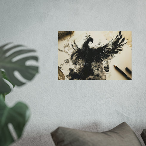 Vibrant Phoenix Rising Ink Art