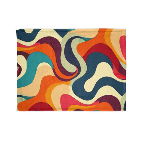 "Vibrant Retro Waves Bed Cover"