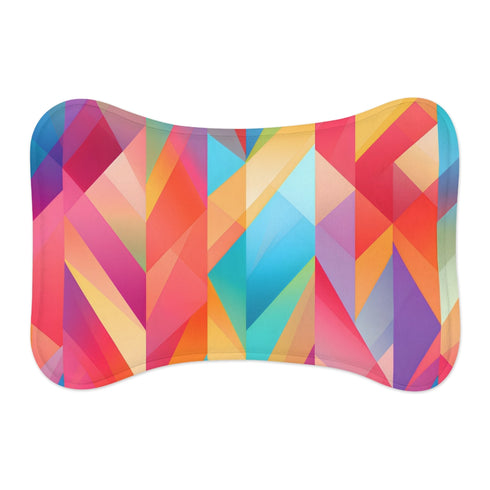 "Vibrant Summer Geometric Pet Mat"