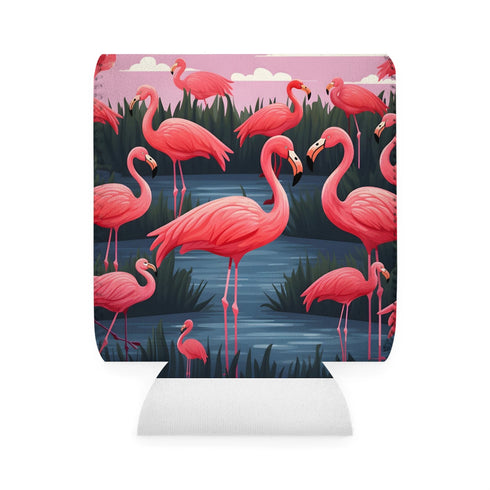 Vibrant Tropical Flamingo Can Sleeve