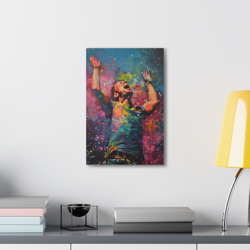 Coldplay-inspired vibrant canvas art for music lovers.