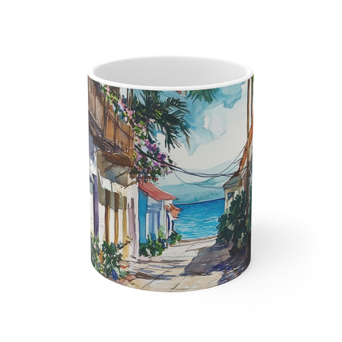 "Vibrant Watercolor Margarita Island Mug"