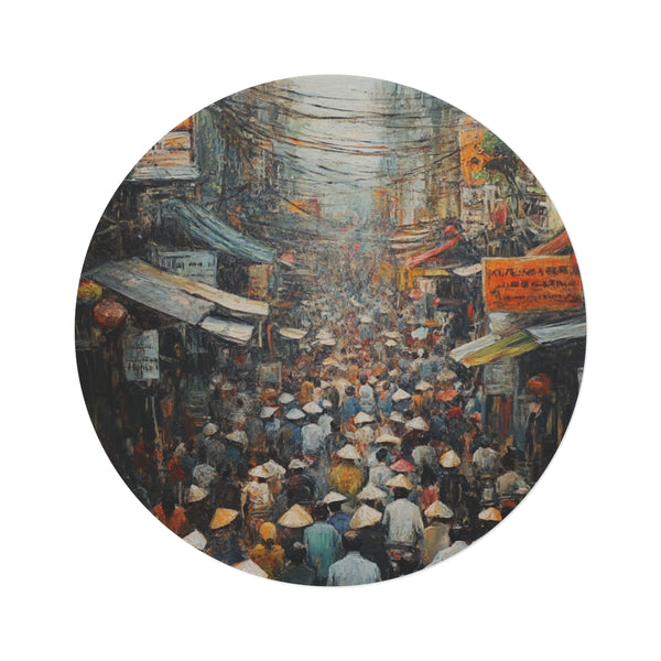 "Vietnam Inspired Round Rug"