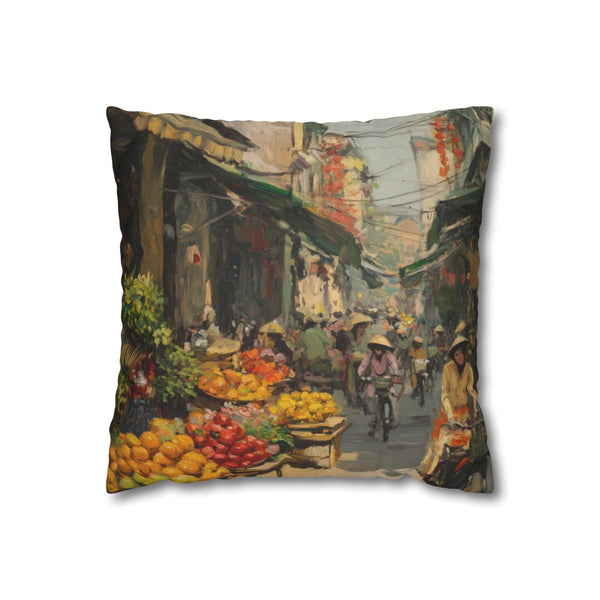 "Vietnamese Masterpiece Pillowcase: Hanoi Painted"