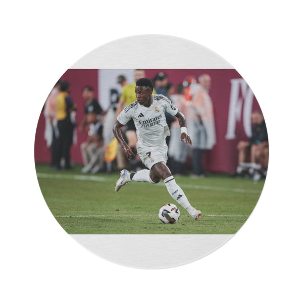 "Vinicius Jr. Soccer Round Rug: Play Like a Pro!"