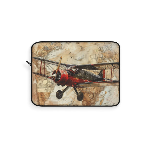"Vintage Airplane Travel Stamp Sleeve"