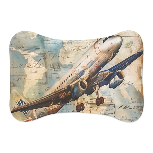"Vintage Airplane Travel Stamps Mat"