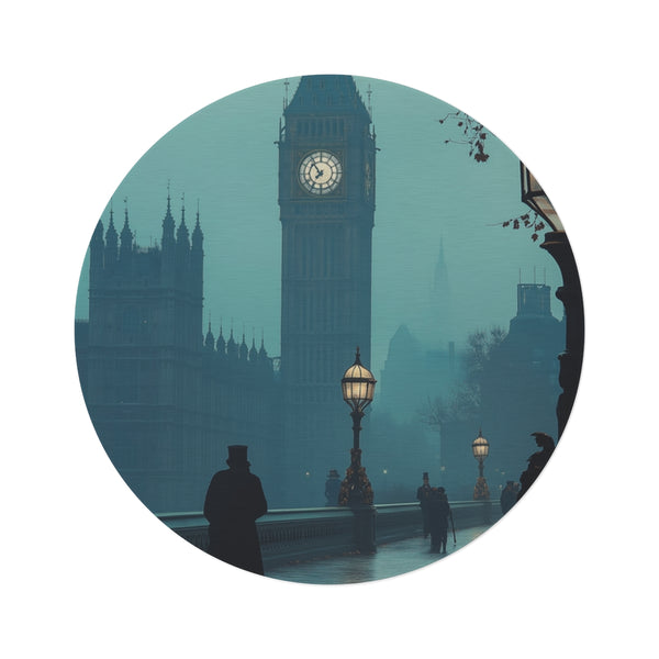 "Vintage Charm: Victorian London Round Rug"