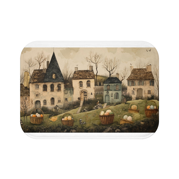 Vintage Easter Watercolor Bath Mat