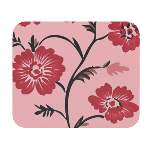 Vintage Floral Pink Mouse Pad