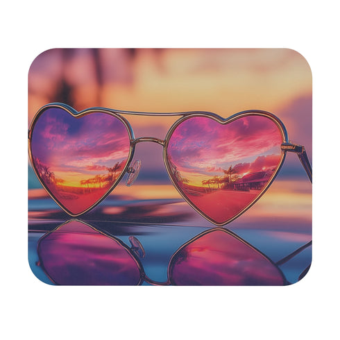 Vintage Heart Sunglasses Mouse Pad