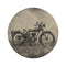 "Vintage Motorcycle Round Rug: Retro Revival"