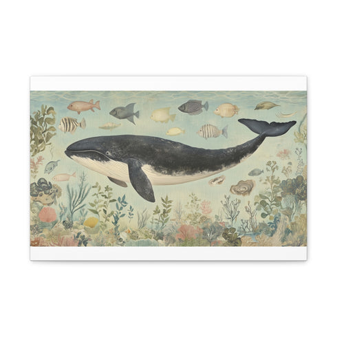 "Vintage Ocean Life Canvas Print"