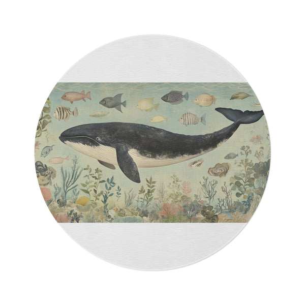 "Vintage Ocean Life Round Rug"