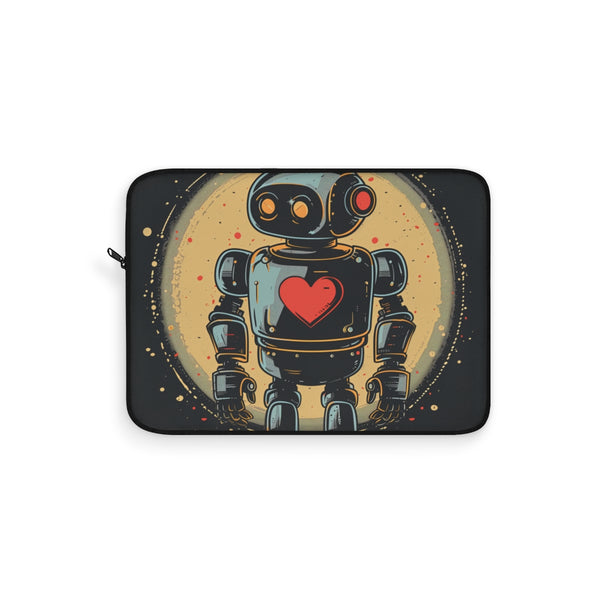 "Vintage Robot Laptop Sleeve: Protect Your Tech with Retro Style"