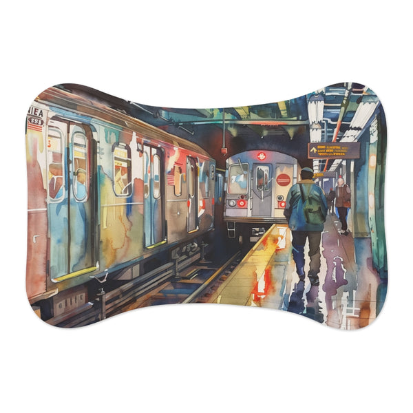 "Vintage Subway Watercolor Pet Mat"