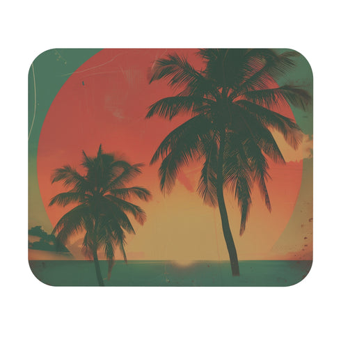 Vintage Sunset Palm Mouse Pad