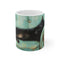 "Vintage Teal Black Cat Mug"