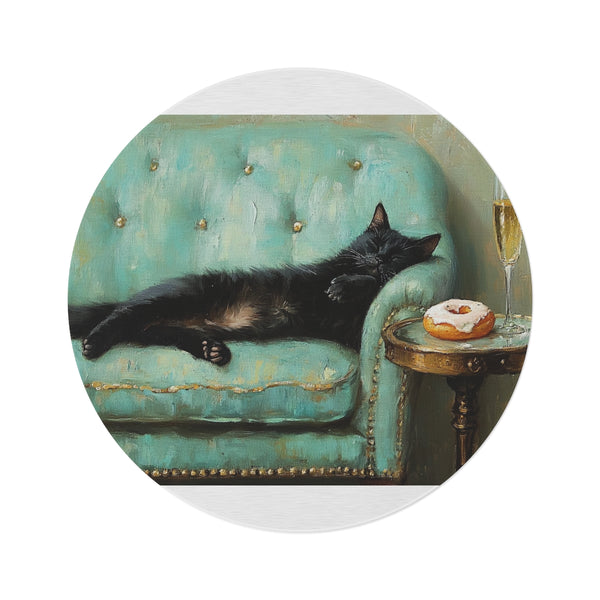"Vintage Teal Cat Nap Rug"