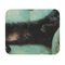 Vintage Teal Sleeping Black Cat