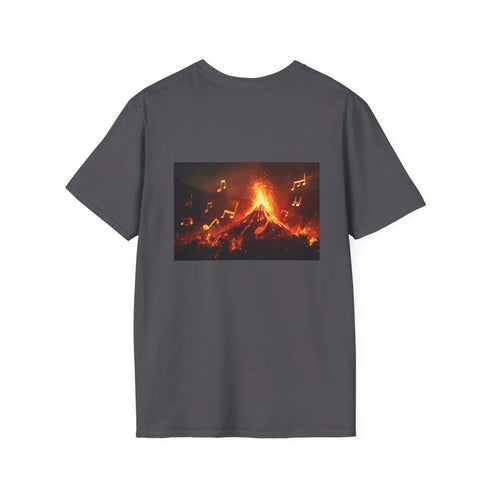 Volcano Erupting Music Note Tee