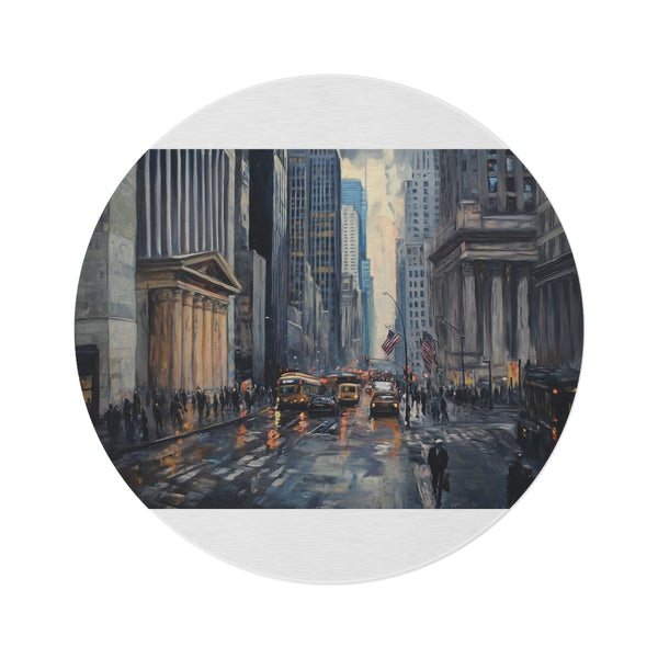 "Wall Street Charm Round Rug"