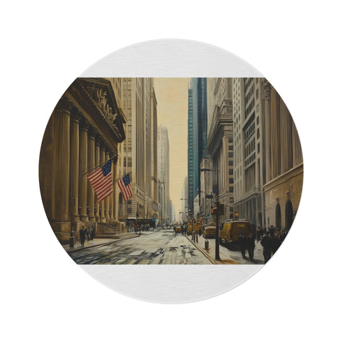 "Wall Street Dreams Round Rug"