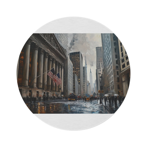 "Wall Street NYC Round Rug"
