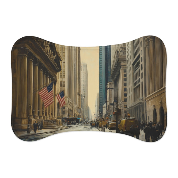 "Wall Street Pup Pad: NYC-Inspired Pet Mat"