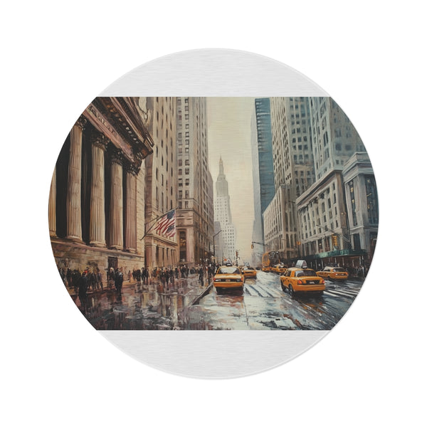 "Wall Street Round Rug Masterpiece"