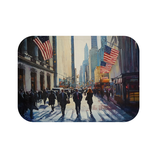 "Wall Street Watercolor Bath Mat"