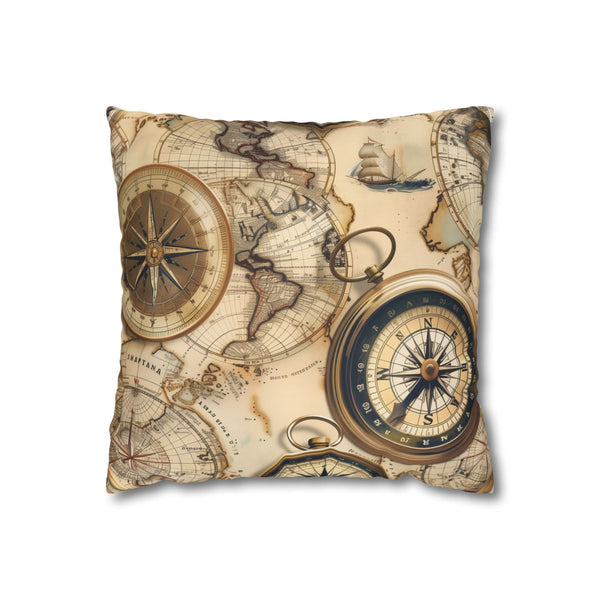 "Wanderlust Dreams Vintage Maps Pillowcase"