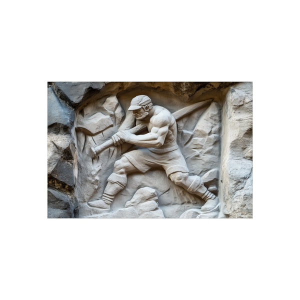 Warrior Carving Time Rock Wall